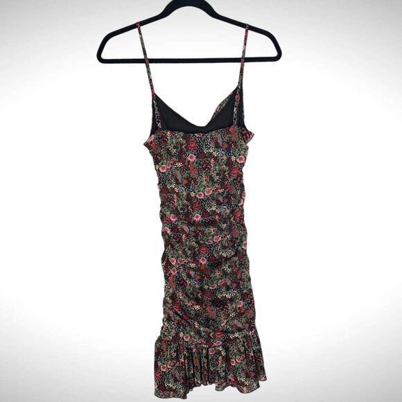 Dress Forum Size M Ruched Floral Bodycon Drop Waist Mini Dress Dark Fairy Grunge - Picture 4 of 9